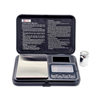 Sleek Black 200g x 0.01g Digital Pocket Scale – with LCD Display, Tare and PCS, Mini Digital Scale with 50g Calibration Weight for Powder, Herbs & Spices (Battery Included)