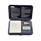 Sleek Black 200g x 0.01g Digital Pocket Scale – with LCD Display, Tare and PCS, Mini Digital Scale with 50g Calibration Weight for Powder, Herbs & Spices (Battery Included)