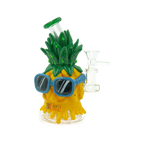 6.5" Pineapple Glass Bong with Sunglasses – Vibrant New Design