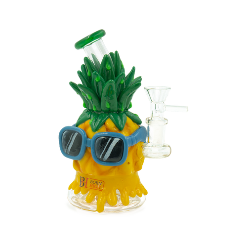 6.5" Pineapple Glass Bong with Sunglasses – Vibrant New Design