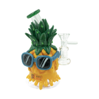 6.5" Pineapple Glass Bong with Sunglasses – Vibrant New Design