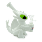 Dragon Shape Silicone Water Pipe White Night fury | 5-Inch Smoking Water Pipe With 14mm Glass Bowl