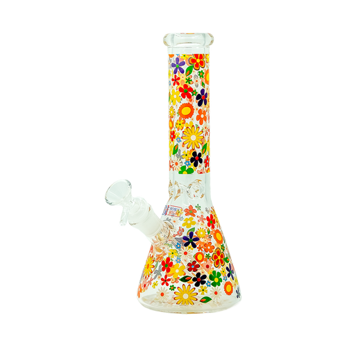 10-Inch Floral Glass Water Pipe – 5mm Thick