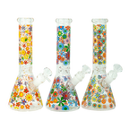 10-Inch Floral Glass Water Pipe – 5mm Thick