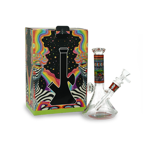 9" Beaker Bong with Psychedelic Print and Gift Box