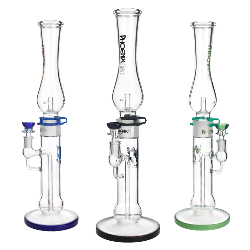 Phoenix Star Tall Neck Recycler Bong – 15" Double Percolator Tower