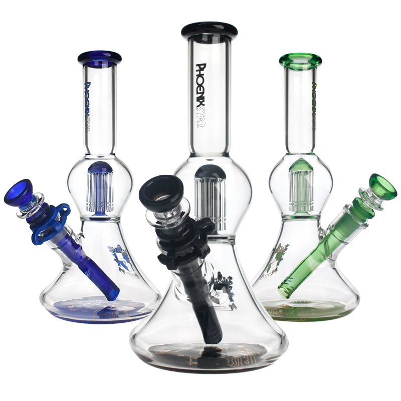 Phoenix Star Beaker Bong with Tree Perc – 12" Heavy Hitter Series