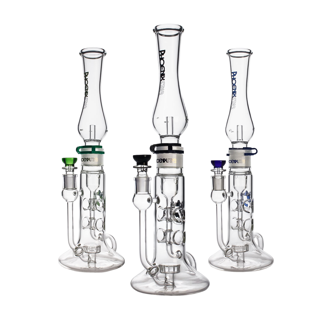 Phoenix Star UFO Perc Recycler Bong – 16" Tall Neck Perc System