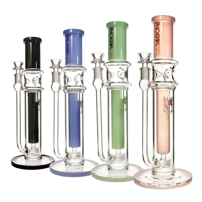 Phoenix Star Colored Inline Perc Bong – 14" Thick Tube Edition