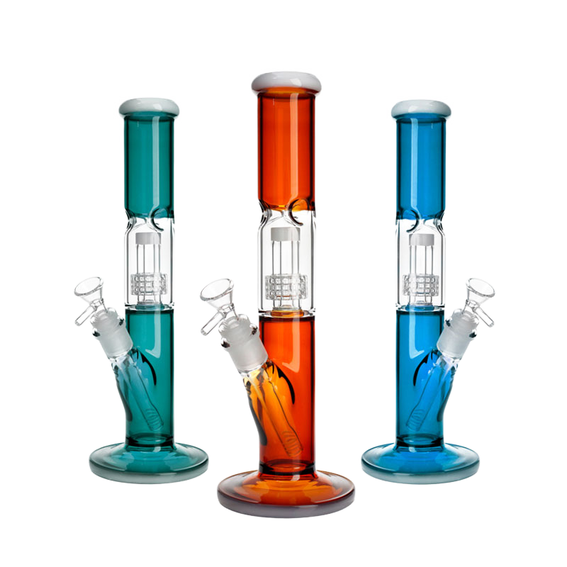 Phoenix Star Colored Glass Bong – 12" Inline Perc Straight Tube