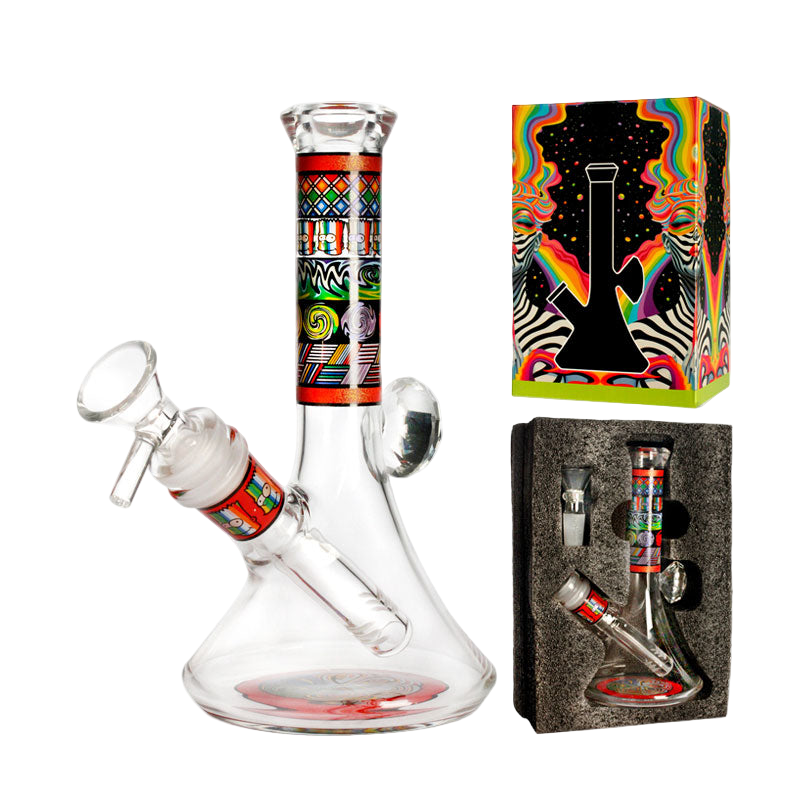 9" Beaker Bong with Psychedelic Print and Gift Box