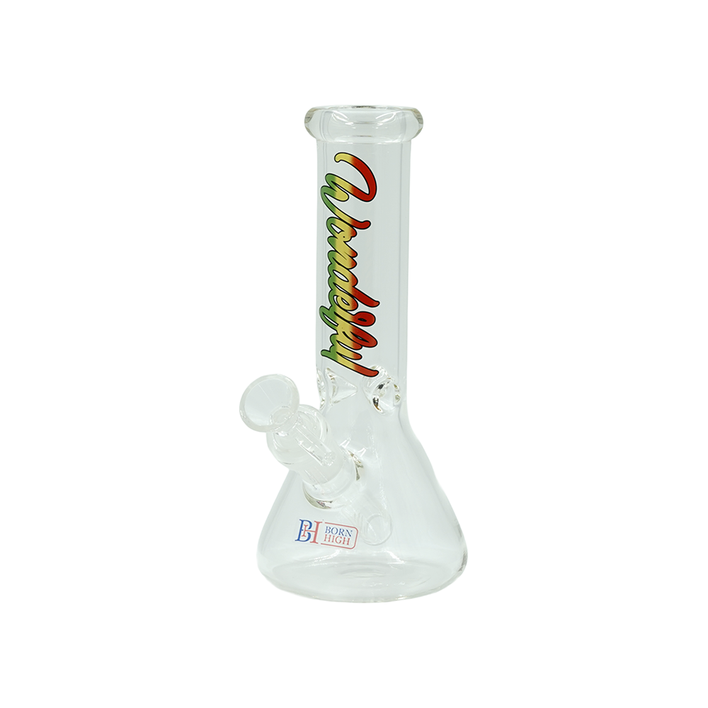 8-Inch Glass Water Pipe with Wonderful Decal – 5mm Thick