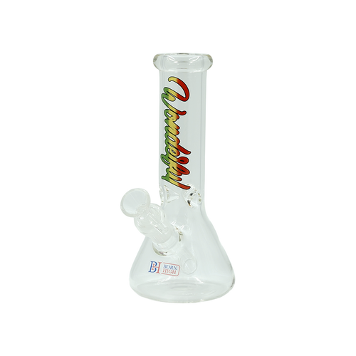 8-Inch Glass Water Pipe with Wonderful Decal – 5mm Thick